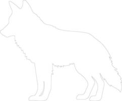 red wolf    outline silhouette vector