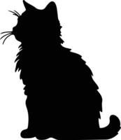 Selkirk Rex Cat  black silhouette vector