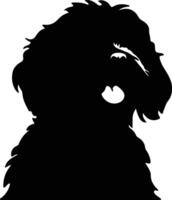 Portuguese Water Dog   black silhouette vector