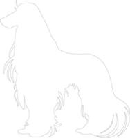 Afghan Hound  outline silhouette vector