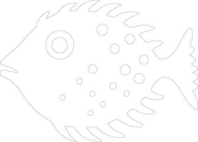 pufferfish   outline silhouette vector