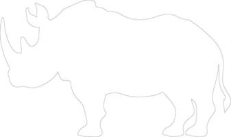 woolly rhinoceros  outline silhouette vector