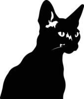 Devon Rex Cat  black silhouette vector
