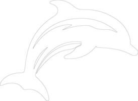 dolphin bottlenose outline silhouette vector