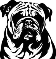 English Bulldog    black silhouette vector