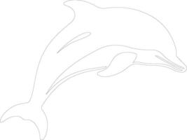 dolphin bottlenose    outline silhouette vector