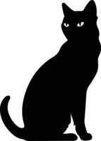 Snowshoe Cat  black silhouette vector