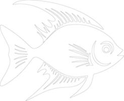 hatchetfish  outline silhouette vector