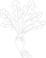 parsnip  outline silhouette vector