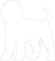 Black Russian Terrier  outline silhouette vector