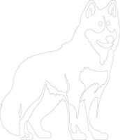 Siberian Husky  outline silhouette vector