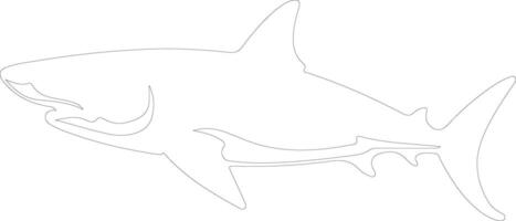 mako shark  outline silhouette vector