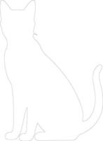 Chausie Cat  outline silhouette vector