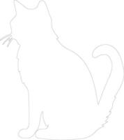 Singapura Cat outline silhouette vector