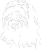 Lhasa Apso  outline silhouette vector