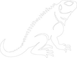 spiny lizard    outline silhouette vector