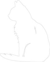 wild cat  outline silhouette vector