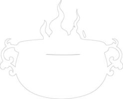 Black cauldron  outline silhouette vector