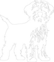 Dandie Dinmont Terrier  outline silhouette vector
