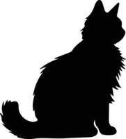 Mekong Bobtail Cat  black silhouette vector