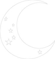 Crescent  outline silhouette vector