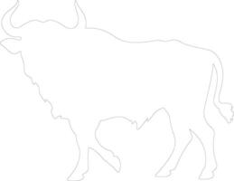 búfalo del cabo contorno silueta vector