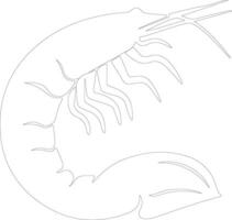 shrimp   outline silhouette vector