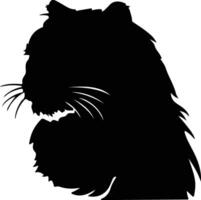 Pallass Cat  silhouette portrait vector