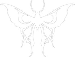 luna moth  outline silhouette vector
