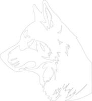 Siberian Husky  outline silhouette vector