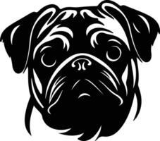 Pug  silhouette portrait vector