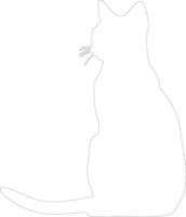 tonquinés gato contorno silueta vector
