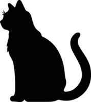 Chartreux Cat  black silhouette vector