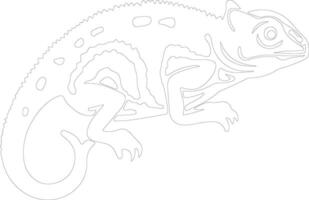 chameleon outline silhouette vector