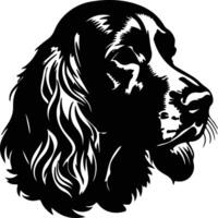 Field Spaniel silhouette portrait vector