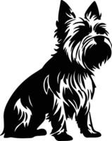 sedoso terrier negro silueta vector