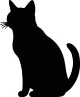 Brazilian Shorthair Cat  black silhouette vector