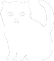 Scottish Fold Cat outline silhouette vector