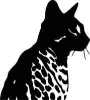 Savannah Cat  black silhouette vector