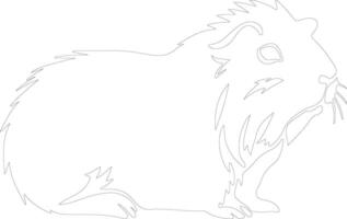 guinea pig  outline silhouette vector