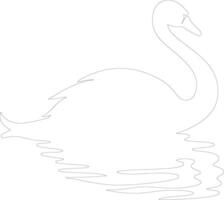 swan    outline silhouette vector