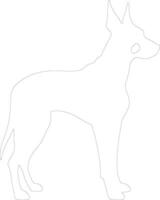 Doberman pinscher   outline silhouette vector