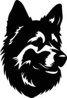 Norwegian Buhund  silhouette portrait vector