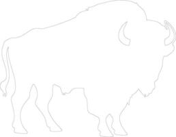 American bison  outline silhouette vector