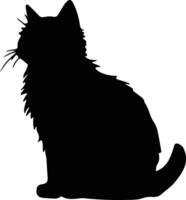 Selkirk Rex Cat  black silhouette vector