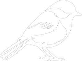 chickadee outline silhouette vector