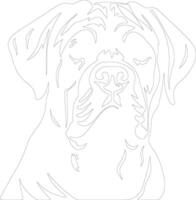 Dogue de Bordeaux  outline silhouette vector