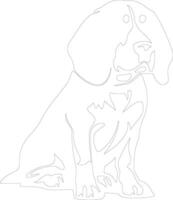 Beagle  outline silhouette vector
