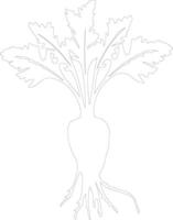 parsnip  outline silhouette vector