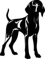 hueso rojo Coonhound negro silueta vector